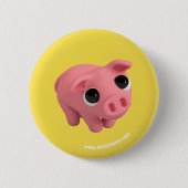 Rosa the Pig is shy Ronde Button 5,7 Cm (Voorkant)