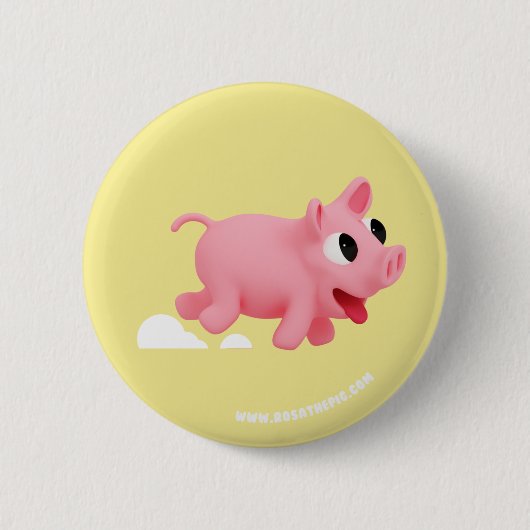 Rosa the Pig keep running Ronde Button 5,7 Cm (Voorkant)