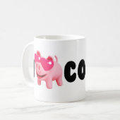 Rosa the Pig Love Coffee so much! Koffiemok (Voorkant links)