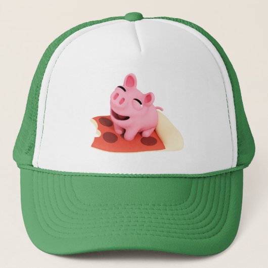 Rosa the Pig Love Pizza Trucker Pet (Voorkant)