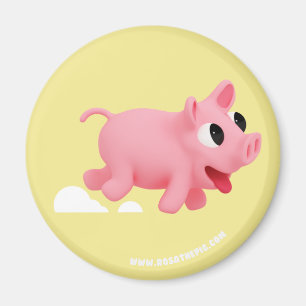 Rosa the Pig love Running Magneet