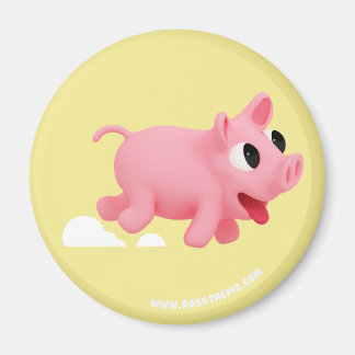 Rosa the Pig love Running Magneet
