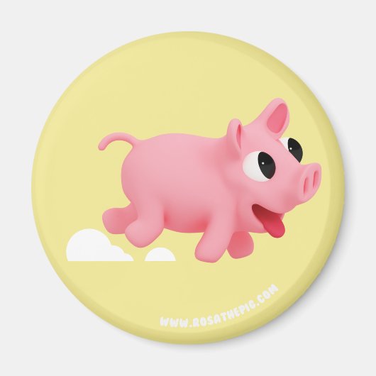 Rosa the Pig love Running Magneet (Voorkant)