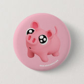 Rosa the Pig Puppy Eyes Ronde Button 5,7 Cm (Voorkant)