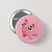 Rosa the Pig Puppy Eyes Ronde Button 5,7 Cm (Voorkant /achterkant)