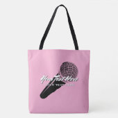 Rosa vocale microfoon mic ontwerp gepersonaliseerd tote bag (Voorkant)