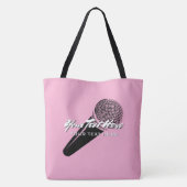 Rosa vocale microfoon mic ontwerp gepersonaliseerd tote bag (Achterkant)