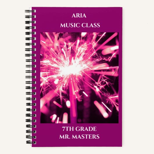 Rosa vonken op maat gemaakte schoolklas notitieboek (Voorkant)