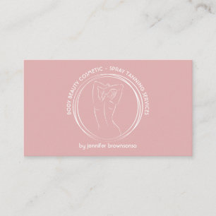 Rosa Vrouw Lichaam Contouring Visitekaartje