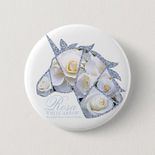 Rosa White Arrow Ronde Button 5,7 Cm (Voorkant)