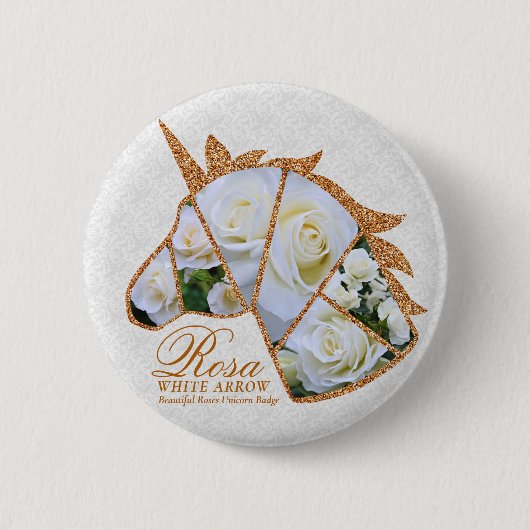Rosa White Arrow Ronde Button 5,7 Cm (Voorkant)