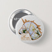 Rosa White Arrow Ronde Button 5,7 Cm (Voorkant /achterkant)