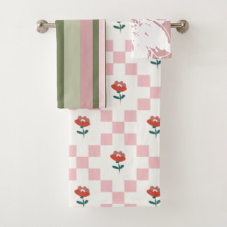Rosa y verde aesthetic bad handdoek