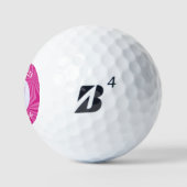 Rosa Zig Zag Christelijk Kruis Persoonlijk Golfballen (Logo)