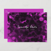 Rosa & Zwarte Stippen Modern Feest Save the Date Aankondigingskaart (Voorkant / Achterkant)
