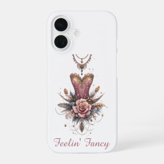 Rosaat Elegance iPhone 16 Hoesje (Achterkant)