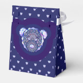 Rosace blauw of rood voor baby&child bedankdoosjes (Achterkant)