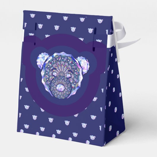 Rosace blauw of rood voor baby&child bedankdoosjes (Achterkant)