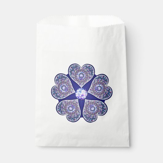 Rosace blauw of rood voor baby&child bedankzakje (Voorkant)