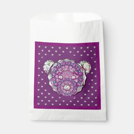 Rosace blauw of rood voor baby&child bedankzakje (Voorkant)