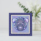 Rosace blauw of rood voor baby&child feestdagenkaart (Staand voorkant)