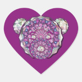 Rosace blauw of rood voor baby&child hart sticker (Voorkant)