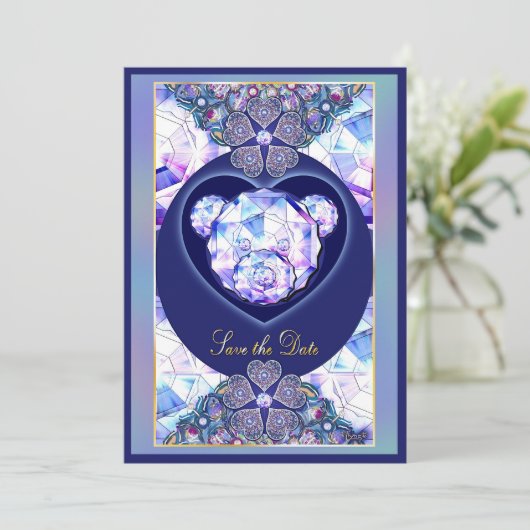 Rosace blauw of rood voor baby&child kaart (Staand voorkant)