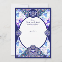 Rosace blauw of rood voor baby&child kaart