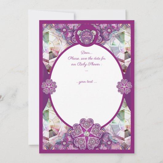 Rosace blauw of rood voor baby&child kaart (Achterkant)