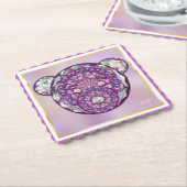 Rosace blauw of rood voor baby&child kartonnen onderzetters (Gebogen)