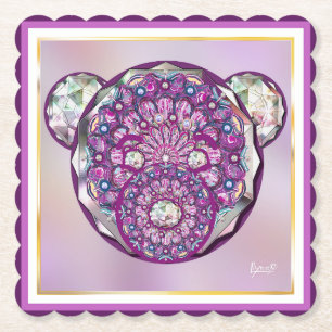 Rosace blauw of rood voor baby&child kartonnen onderzetters