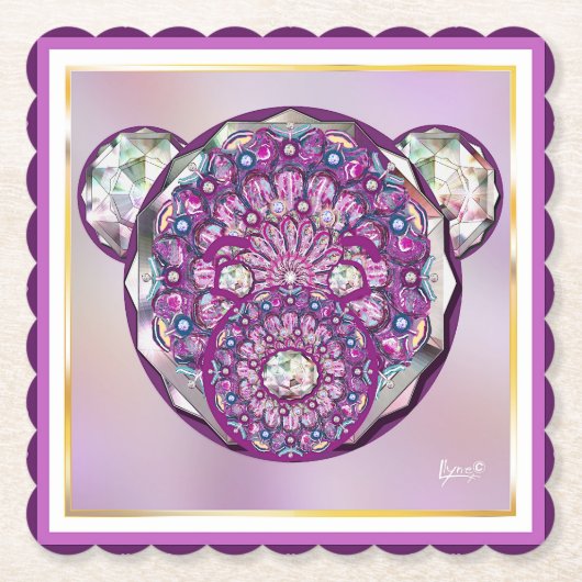 Rosace blauw of rood voor baby&child kartonnen onderzetters (Voorkant)