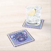 Rosace blauw of rood voor baby&child kartonnen onderzetters (Insitu)