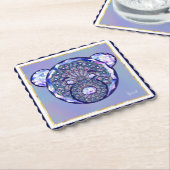 Rosace blauw of rood voor baby&child kartonnen onderzetters (Gebogen)