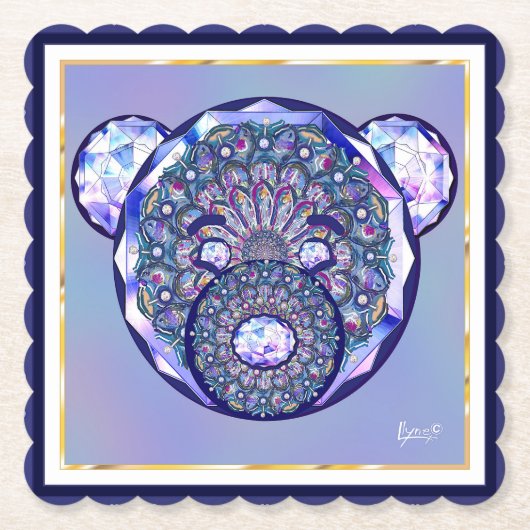 Rosace blauw of rood voor baby&child kartonnen onderzetters (Voorkant)