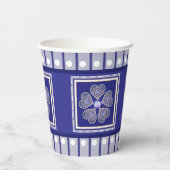 Rosace blauw of rood voor baby&child papieren bekers (Achterkant)