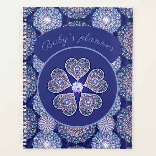 Rosace blauw of rood voor baby&child planner (Voorkant)