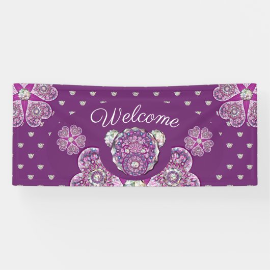 Rosace blauw of rood voor baby&child spandoek (Horizontaal)