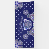 Rosace blauw of rood voor baby&child spandoek (Verticaal)