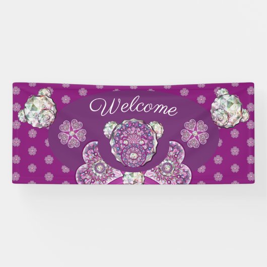 Rosace blauw of rood voor baby&child spandoek (Horizontaal)