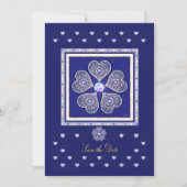 Rosace blauw of rood voor baby en kind kaart (Voorkant)