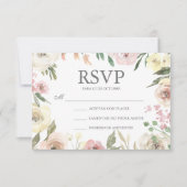 Rosado Flores Boda Spanish Wedding RSVP Kaart (Voorkant)