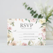 Rosado Flores Boda Spanish Wedding RSVP Kaart (Staand voorkant)
