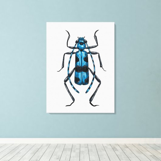 Rosalia Alpina beetle Canvas Afdruk (Insitu (Houten vloer))