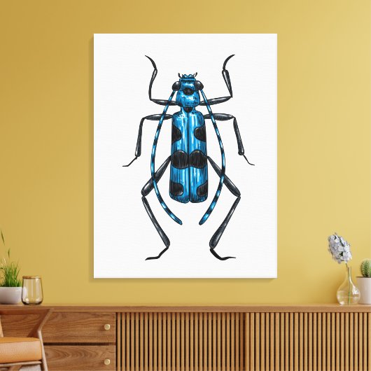 Rosalia Alpina beetle Canvas Afdruk (Insitu (Woonkamer))