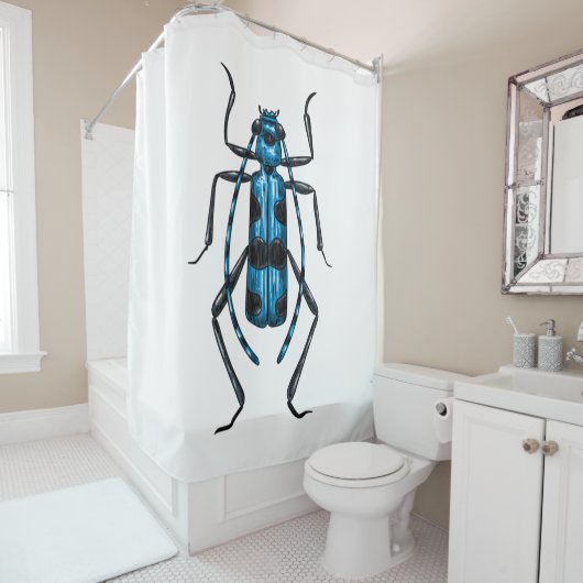 Rosalia Alpina kever Douchegordijn (In situ)