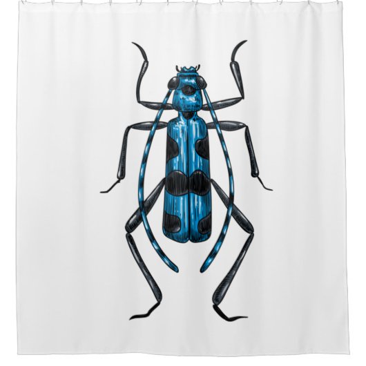 Rosalia Alpina kever Douchegordijn (Voorkant)