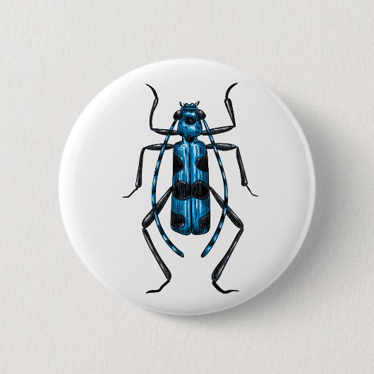 Rosalia Alpina kever Ronde Button 5,7 Cm (Voorkant)
