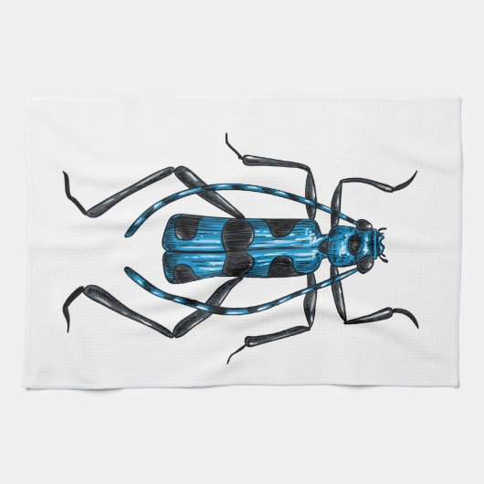 Rosalia Alpina kever Theedoek (Horizontaal)