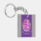 Rosalia naam betekent kuif eenhoorn gewoonte sleutelhanger (Voorkant Links)